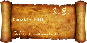 Kosztin Edit névjegykártya